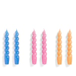 HAY - Candle Spiral Set of 6 - Blue/Dark Pink/Dark Peach - Ljus