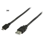 Laddarkabel Laddkabel PS4 3m Sony Playstation 4 3 meter