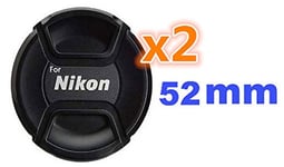 2X Bouchon (Cache Objectif) de Remplacement 52mm, pour Nikon coolpix P100/L120