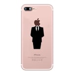 Coque Silicone IPHONE X Max Costume Fun APPLE Homme D'affaire Classe 007 Pomme Transparente Protection Gel Souple - Neuf