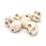 Hobby and Crafting Fun Pärlor Döskalle - Skull Beads White 12 mm 7 st