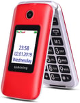 ukuu 3G Big Button Basic Mobile Phones for Elderly, Dual Sim Free Flip up Mobil