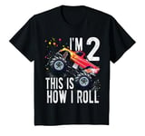 Youth 2 Year Old Monster Truck Car 2nd Birthday Boy T-Shirt