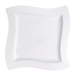 Villeroy & Boch NewWave Plat carré, Porcelaine Premium, Blanc