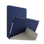 iPad Mini 4 Case, iPad Mini 5 Case, Soaptree Case for Apple iPad Mini 4 5 Cover Silicone Fold Flip Leather Tablet Kickstand Holder Protection Auto Wake/Sleep Shell Holster (Blue)