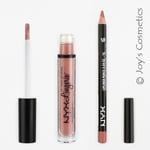 2 NYX Lip Lingerie 06 Push up + Slim Lip pencil 810 Natural Set Joy's cosmetics