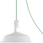 Lampe portative d'extérieur Snake avec abat-jour Harbour, câble textile de 5 m, douille étanche IP65 et prise Sans ampoule - Blanc - Sans ampoule