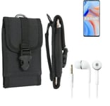 For Oppo A32 + EARPHONES Belt bag outdoor pouch Holster case protection sleeve