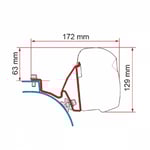 Markisadapter Fiamma F43 VW T5/T6 utan C-skena m.fl