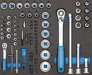 GEDORE Tool Assortment 147 Pieces in 4 Foam Inserts for Professional Screwdrivers/DIY Workshop Trolleys/Tool Trolley