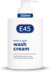 E45 Cream Body Wash 250 Ml - Dermatological Emollient Wash Cream - Soap Free Emo