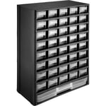 TECTAKE Boîte de rangement pour vis 41 tiroirs transparents - noir/blanc