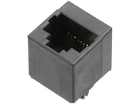 Encitech Rjju-88-142-E7v-023 Rj-Kontakt 3257-0006-02 Kontakt, Infälld Vertikal Pol (Rj) 8P8c Svart 1 St