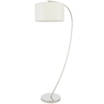 1.5m Curved Floor Lamp Nickel & White Shade Arched Standing Living Room Light