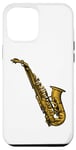 Coque pour iPhone 12 Pro Max Saxophone doré