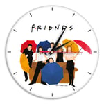 Original and Officially Licensed Friends Wall Clock with Matte, Quartz Wall Clock, Silent for Living Room Kitchen, with Silent Radio Clockwork, No Ticking, Gift, 30.5 cm (12 Inches)