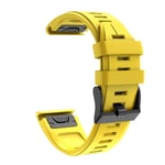 Eariy silicone wristband compatible with Garmin Fenix 6X / Fenix 6X Pro, quick-release sports bracelet, scratch-proof, waterproof, stylish and beautiful., yellow