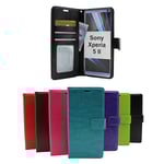 Crazy Horse Wallet Sony Xperia 5 II (XQ-AS52) (Svart) Turkos