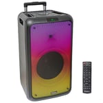 Ibiza - Street-Wave-Max - Enceinte Portable de 600W/12” sur Batterie avec Bluetooth, USB et microSD – Effets LEDs Wave et Connexion sans Fil TWS - Noir
