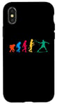 Coque pour iPhone X/XS Joueur de tennis couleur vintage Evolution Retro Hommes & Femmes