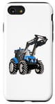 Coque pour iPhone SE (2020) / 7 / 8 Tracteur bleu froid avec chargeur frontal pour agriculteurs 3