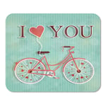Mousepad Computer Notepad Office Happy Valentines Day Cute Romantic Woman Bicycle Flying Heart Home School Game Player Computer Worker Inch