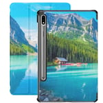 Scenic Mountains Lake Blue Sky Galaxy S7 Plus Case For Case for Samsung Galaxy Tab S7 s7 Plus Case for Samsung Case Stand Back Cover Tablet Cases For Galaxy Tab S7 11 inch S7 Plus 12.4 inch