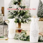 Christmas Decor Bottle Cover Bag Champagne Wine Knitted Set Silver
