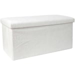 Banc för vikbar kista i vit boucle - Märke - Modell - Vit - Polyester - Trä - MDF