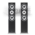 Pair of Black Fenton 3-way Home Audio Tower Speakers Bass Hi-Fi Stereo 350 Watt