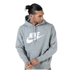Nike BV2973-063 M NSW CLUB HOODIE PO BB GX Sweatshirt Men's DK GREY HEATHER/MATTE SILVER/WHITE Size S