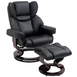 Padded PU Leather Manual Reclining Armchair Sofa Chair Footstool