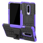 NOKOER Case for OPPO A52, 2 in 1 PC TPU Cover Armure Phone Case [Heavy Duty] Vertical bracket Cover [Shockproof] [Anti-fall] [Non-slip] Case - Purple