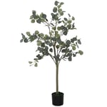 Konstgjord eukalyptusträd Stor 150 cm Konstgjord växt Konstgjord växt Eukalyptus i kruka, konstgjord träd som äkta med konstgräs