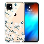 Deco iPhone 11 skal - Vita Blommor Vit