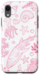 Coque pour iPhone XR Récifs coralliens coquillage étoile de mer plage rose baleine requin corail
