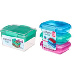 Sistema Lunch Box Tub to GO | 2.3 L Food Container & Sistema Lunch Food Storage Containers | 200 ml | Small Snack Pots | BPA-Free Plastic | Assorted Colours | 3 Count