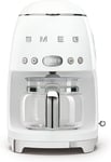Smeg DCF02WHUK Drip Coffee Machine, Auto-Start Mode, Reuseable Filter, Digital D