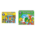 Orchard Toys Giraffes in Scarves Game, Fun Counting and Colour Educational Toys and Games, for Kids Age 4-7 years. & Dino-Snore-Us Game, A fun Dinosaur Themed Board Game for ages 4+