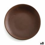 Flad Tallerken Anaflor Bagt ler Keramik Brun (Ø 29 cm) (8 enheder)