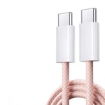 2023 Original USB C-kabel för iPhone 15 Pro Max iPad PD 65W 45W 25W Turboladdning Typ C Snabbladdare för Samsung S23 S22 Rosa 1m