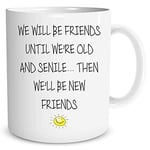 Best Friends Joke Mug We Will Be Friends Until We're Old and Senile Then We Will Be New Friends Funny Novelty Ceramic Cup Gift WSDMUG953