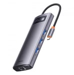 Baseus Metal Gleam Series 7-i-1 USB Typ C HUB dockningsstation - 2 x HDMI / 3 x USB 3.2 Gen. 1 / 1 x Strömförsörjning / 1 x RJ-4