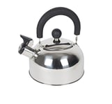 Bo-Camp - Bouilloire sifflet - Trend 1 - Poignée pliable - 1,2 Litres, Argent
