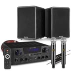 Karaoke Machine Set with Speakers, AV430B Amplifier and Wireless Microphones