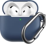 Keybudz Elevate Nyckelring - Skyddsfodral I Silikon För Airpods 4:E Generation (Koboltblå)