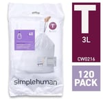 Simplehuman Bin Liners T Code t size T simple human bin bags Code T- Pack of 120