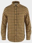 Fjallraven Men's Ovik Flannel Shirt in Buckwheat Brown/Dark Navy