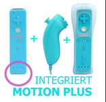 2n1 Manette Wiimote Controller Nunchuk Intégré Motion Plus PourNintendo Wii Bleu