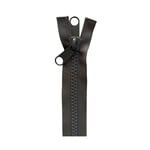 No.10 Plastic Zipper #10 Open End Zip Heavy Duty from 24 to 220 inch, (Grey (Middle - 312) - Twin Puller, 24 inch - 61 cm)